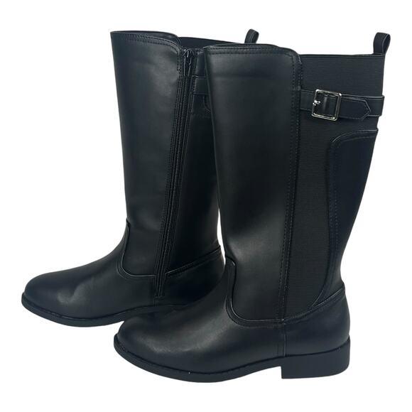 INC McKenzie BOOTS Girls 3 Womens 4.5 Black Silver Riding Biker Boot NEW No Box - Picture 2 of 8